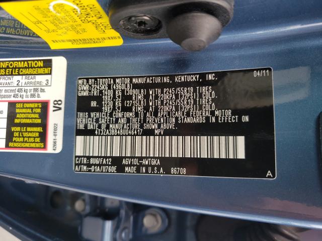 2011 TOYOTA VENZA 4T3ZA3BB4BU046417