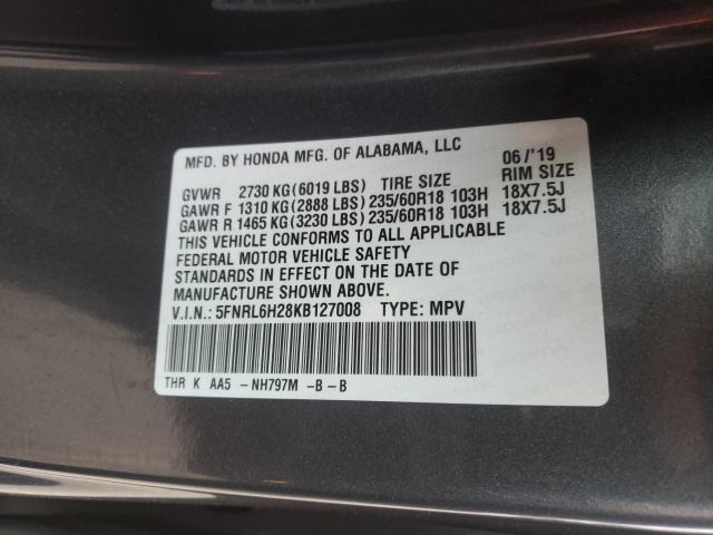 2019 HONDA ODYSSEY LX 5FNRL6H28KB127008