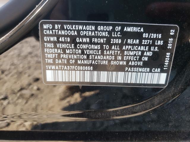 2015 VOLKSWAGEN PASSAT S 1VWAT7A37FC080656