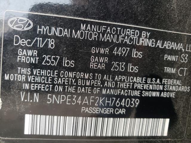 2019 HYUNDAI SONATA LIM 5NPE34AF2KH764039