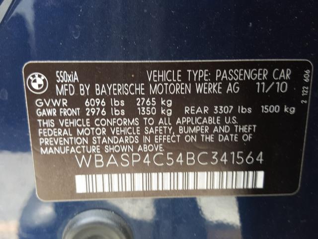 2011 BMW 550 XIGT WBASP4C54BC341564