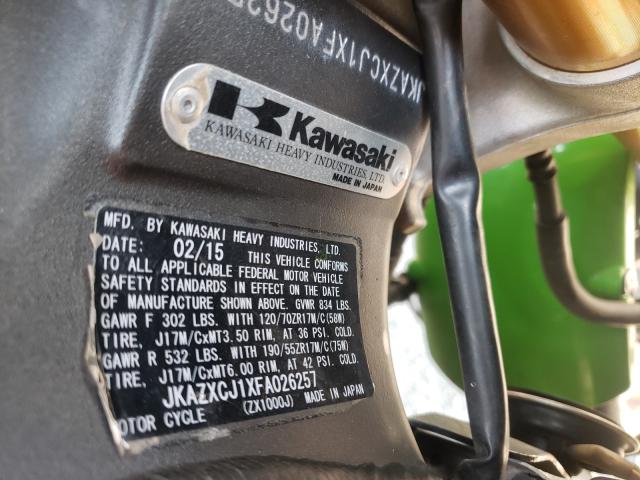 2015 KAWASAKI ZX1000 J JKAZXCJ1XFA026257