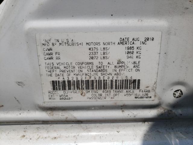 2011 MITSUBISHI GALANT FE 4A32B2FF9BE006554