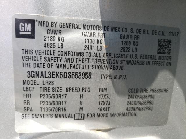 2013 CHEVROLET CAPTIVA 3GNAL3EK6DS553958