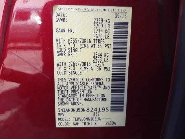 2013 NISSAN XTERRA X 5N1AN0NU9DN824195