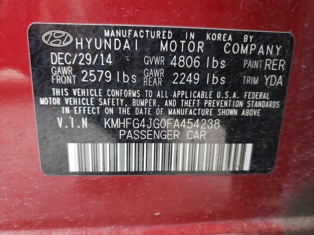 2015 HYUNDAI AZERA KMHFG4JG0FA454238
