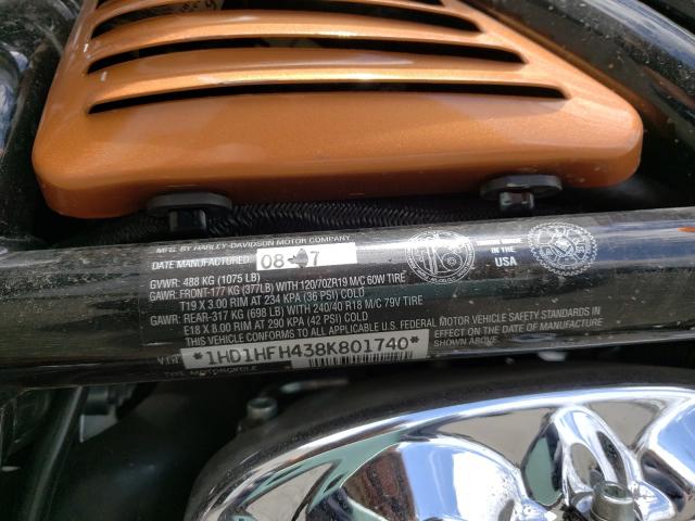 2008 HARLEY-DAVIDSON VRSCAW 105 1HD1HFH438K801740