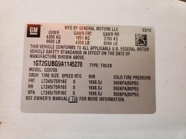 2010 GMC SAVANA G35 1GT2GUBG9A1145278