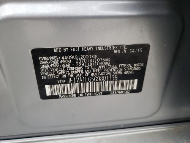 2016 SUBARU WRX LIMITE JF1VA1L65G9801138