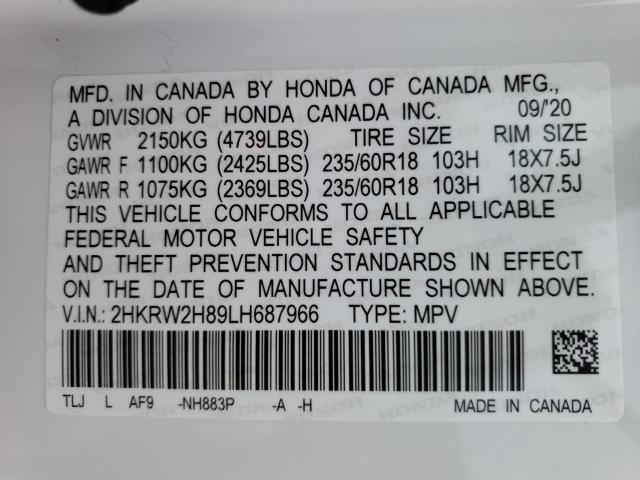 2020 HONDA CR-V EXL - 2HKRW2H89LH687966