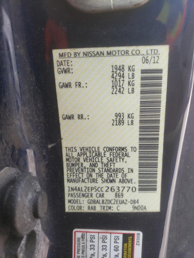 2012 NISSAN ALTIMA S 1N4AL2EP5CC263770