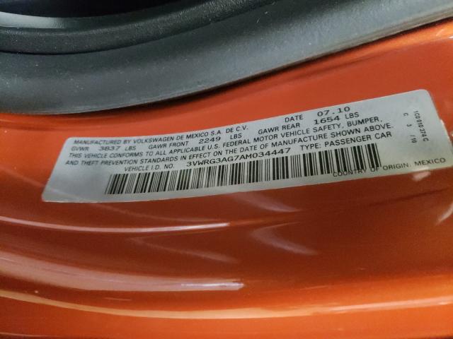 2010 VOLKSWAGEN NEW BEETLE 3VWRG3AG7AM034447