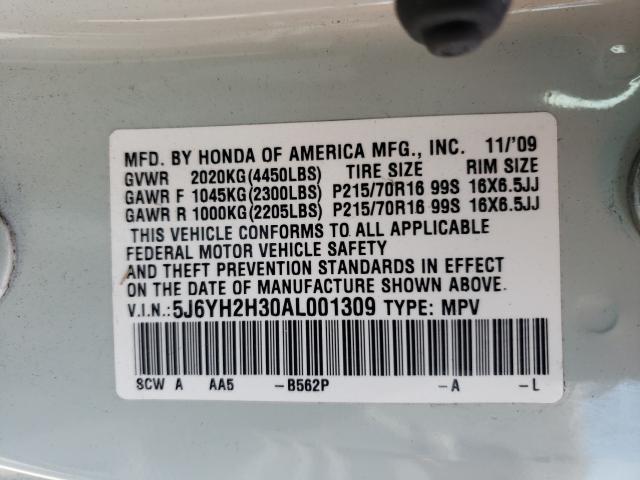 2010 HONDA ELEMENT LX 5J6YH2H30AL001309