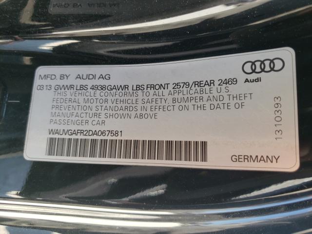 2013 AUDI S5 PRESTIG WAUVGAFR2DA067581
