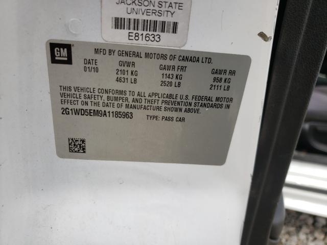 2010 CHEVROLET IMPALA POL 2G1WD5EM9A1185963