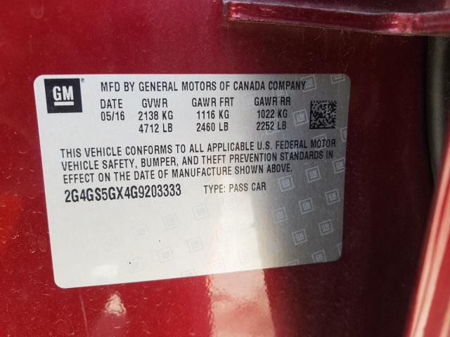 2016 BUICK REGAL PREM 2G4GS5GX4G9203333