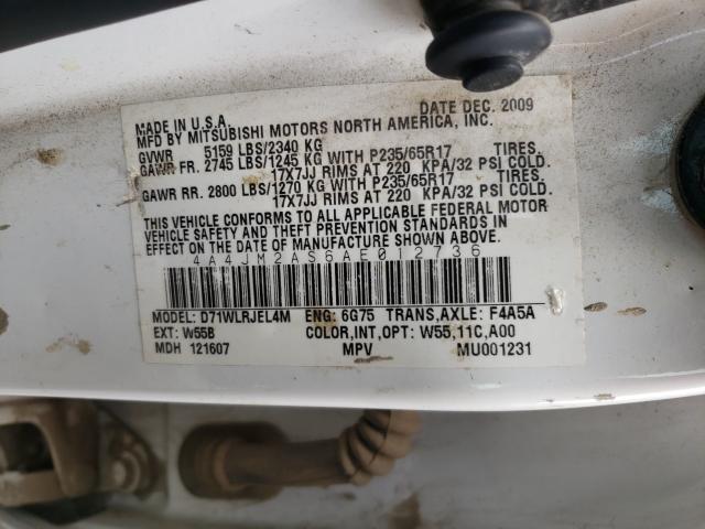2010 MITSUBISHI ENDEAVOR L 4A4JM2AS6AE012736