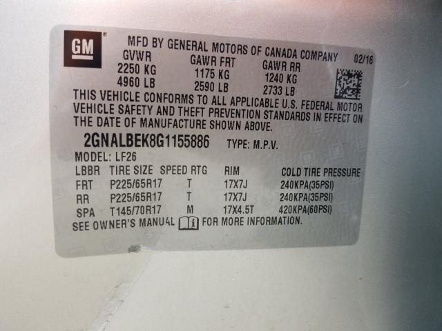 2016 CHEVROLET EQUINOX LS 2GNALBEK8G1155886