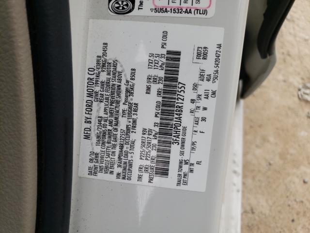 2011 FORD FUSION SEL 3FAHP0JA4BR127557