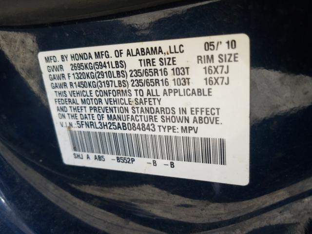 2010 HONDA ODYSSEY LX 5FNRL3H25AB084843