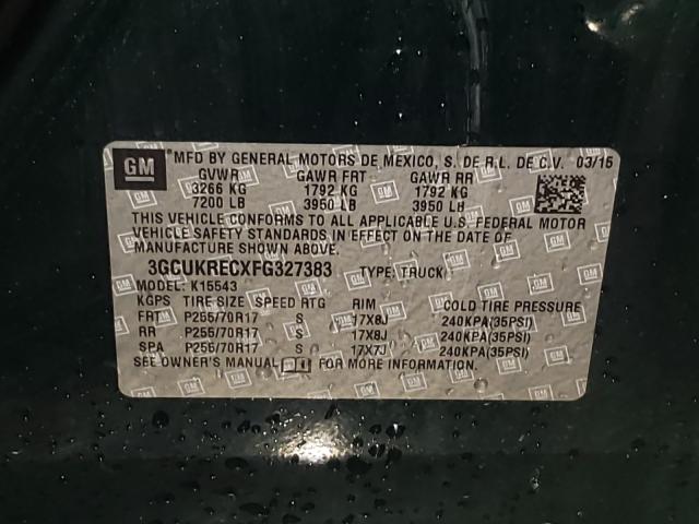 2015 CHEVROLET SILVERADO 3GCUKRECXFG327383