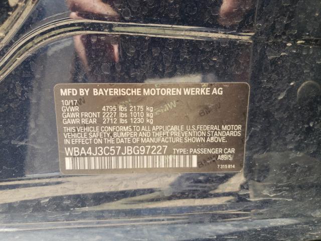 2018 BMW 430XI GRAN WBA4J3C57JBG97227