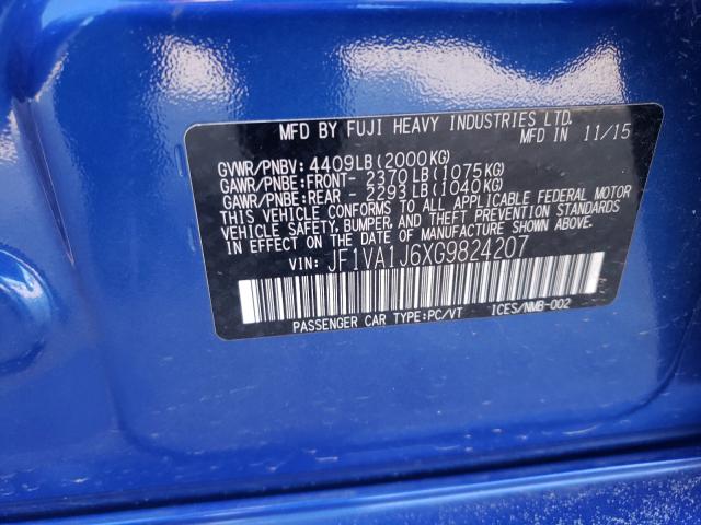2016 SUBARU WRX JF1VA1J6XG9824207