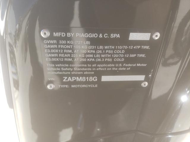 2020 VESPA PRIMAVERA ZAPM818G4L5902755