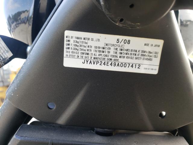 2009 YAMAHA XVS1300 A JYAVP24E49A007412