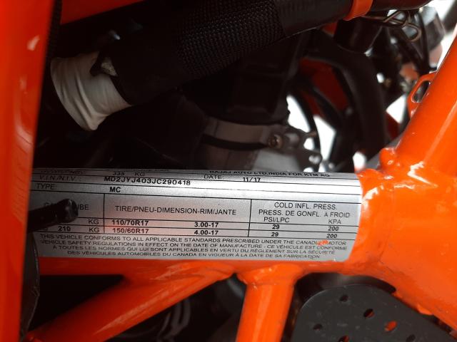 2018 KTM RC 390 MD2JYJ403JC290418