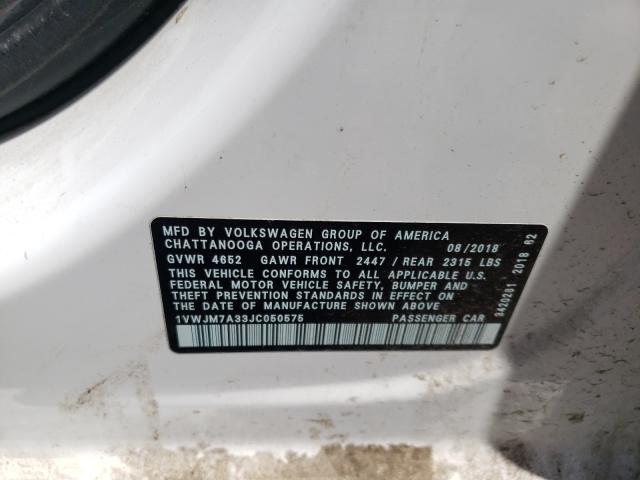 2018 VOLKSWAGEN PASSAT GT 1VWJM7A33JC050575