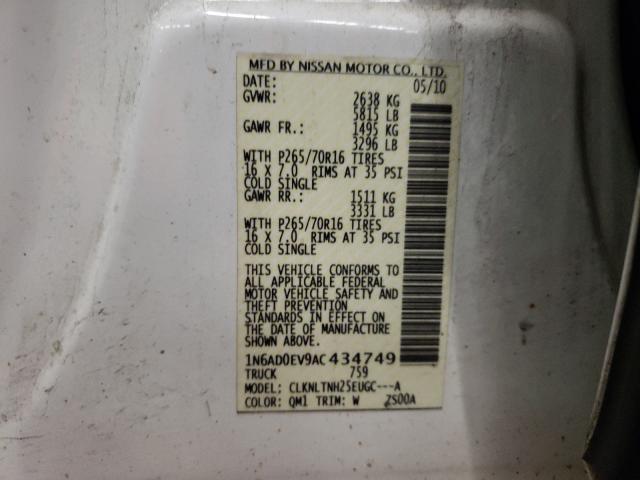2010 NISSAN FRONTIER C 1N6AD0EV9AC434749