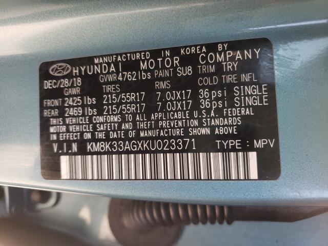 2019 HYUNDAI KONA LIMIT KM8K33AGXKU023371