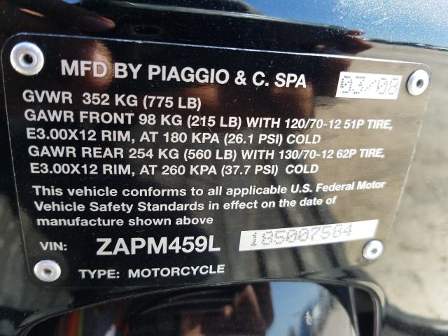 2008 VESPA GTS 250 ZAPM459L185007584