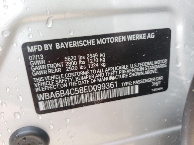 VIN WBA6B4C58ED099361 2014 BMW 6 Series, 650 Xi Gra... no.10