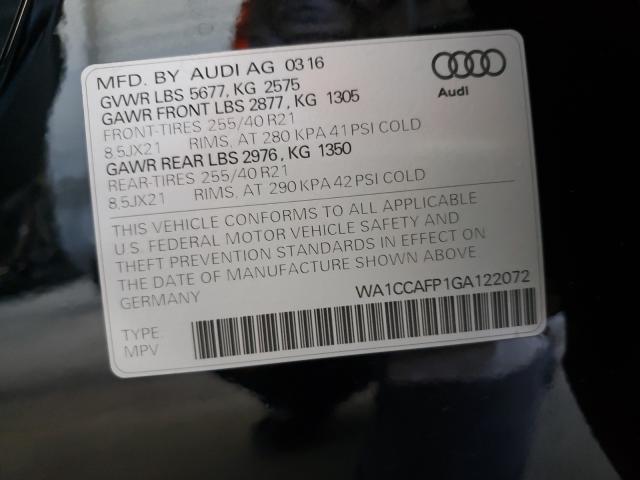 2016 AUDI SQ5 PREMIU WA1CCAFP1GA122072