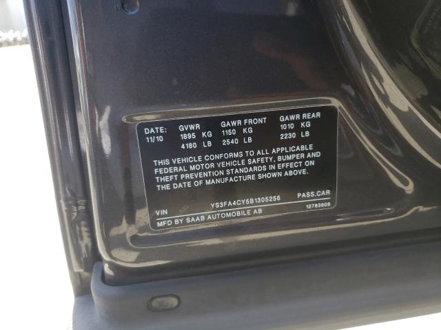 2011 SAAB 9-3 2.0T YS3FA4CY5B1305256