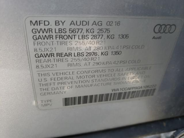 2016 AUDI SQ5 PREMIU WA1CCAFP8GA105222