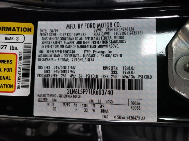 2020 LINCOLN MKZ RESERV 3LN6L5F91LR603740