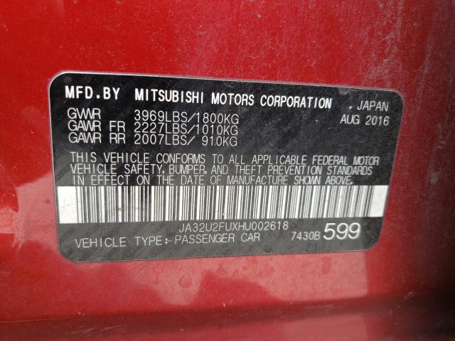2017 MITSUBISHI LANCER ES JA32U2FUXHU002618