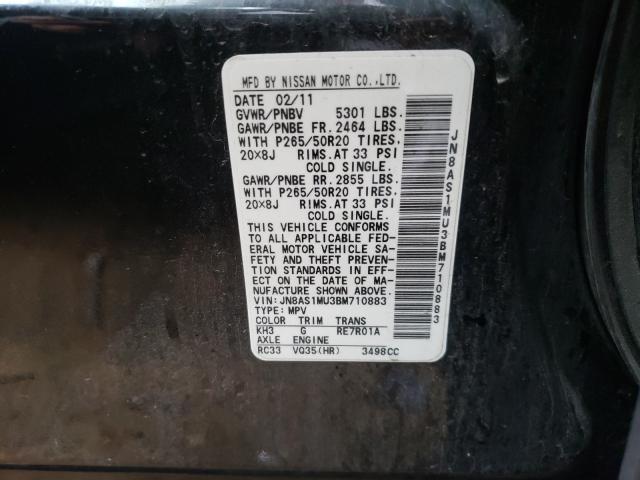 2011 INFINITI FX35 JN8AS1MU3BM710883