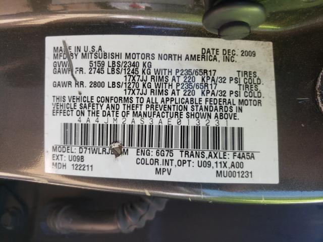 2010 MITSUBISHI ENDEAVOR L 4A4JM2AS3AE013231