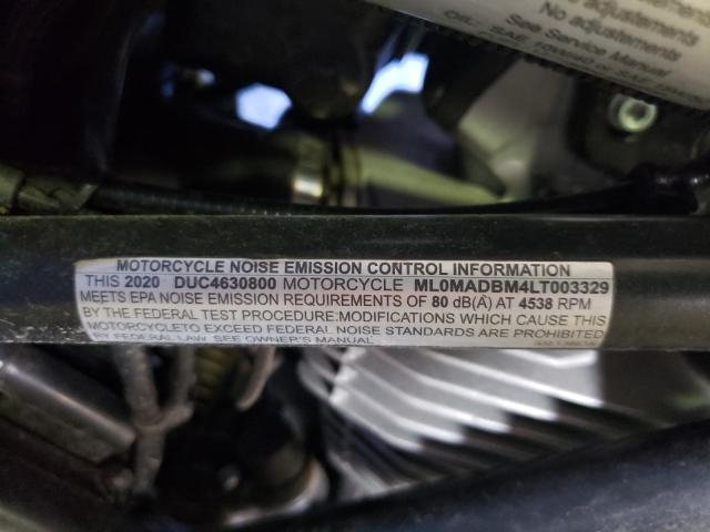2020 DUCATI MONSTER 79 ML0MADBM4LT003329