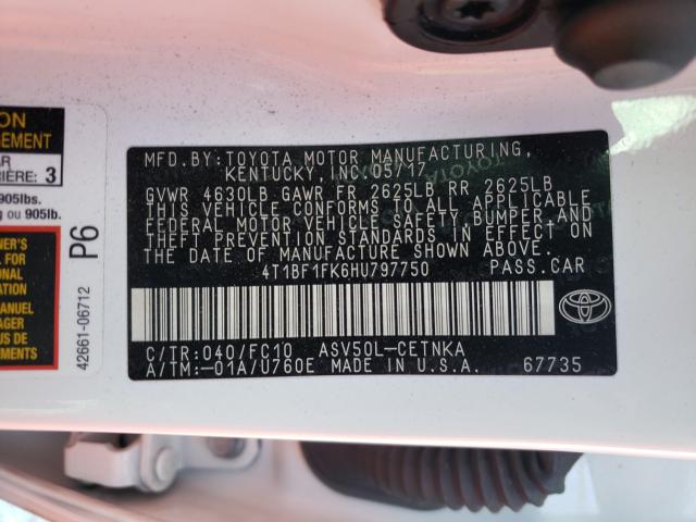2017 TOYOTA CAMRY LE/X 4T1BF1FK6HU797750