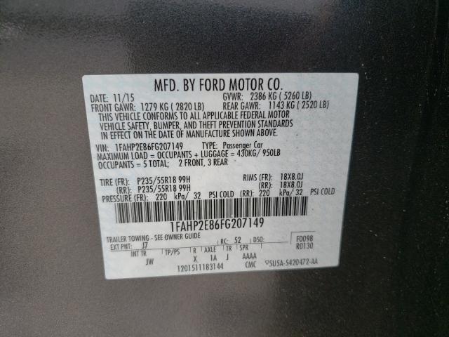 2015 FORD TAURUS SEL 1FAHP2E86FG207149