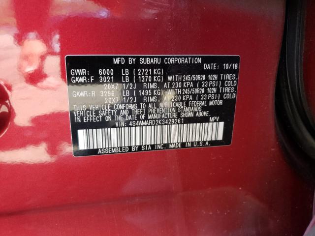 2019 SUBARU ASCENT TOU 4S4WMARD2K3429261
