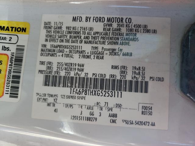 2016 FORD MUSTANG 1FA6P8THXG5253111