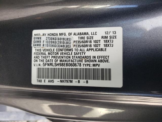 2014 HONDA ODYSSEY TO 5FNRL5H98EB060678