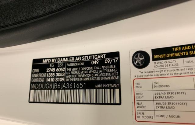2018 MERCEDES-BENZ S 63 AMG 4 WDDUG8JB6JA361651
