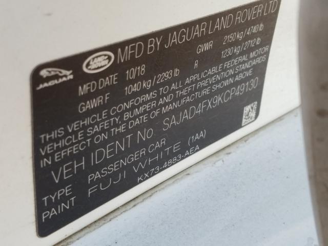 2019 JAGUAR XE PREMIUM SAJAD4FX9KCP49130